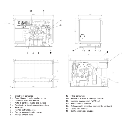 MASE IS12 single-phase marine generator