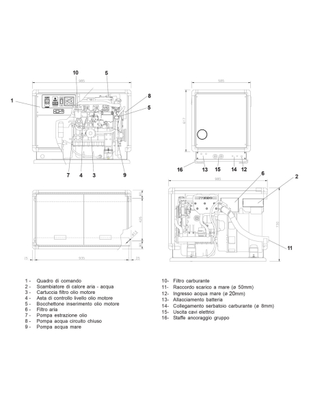 MASE IS12 single-phase marine generator