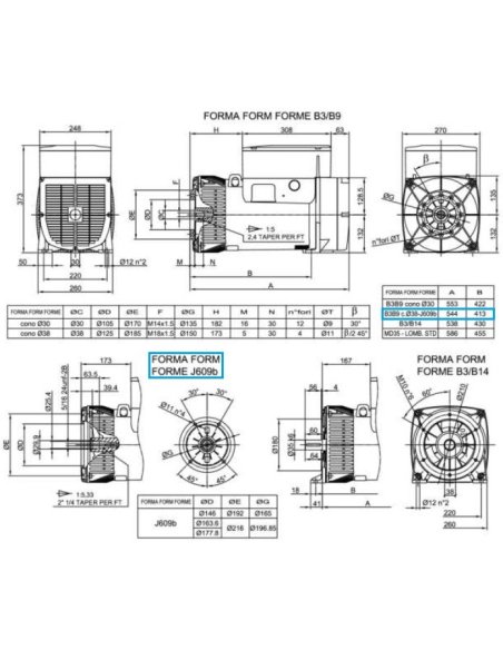 LINZ E1X13M E/4 Three-phase alternator 4 poles 14 kVA 50 Hz AVR