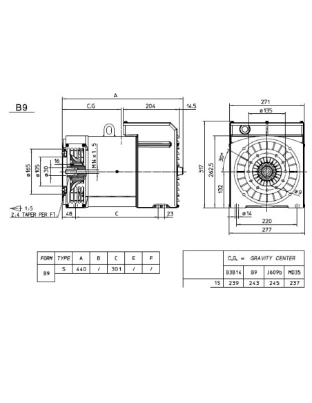 Alternator ZANARDI BTP3-1L/2 16KVA