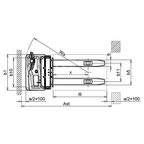 PRAMAC GX12/35 EVO - Disegno tecnico con vista dall'alto