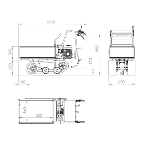 Carrello Cingolato Fastverdini Minidumper tm350