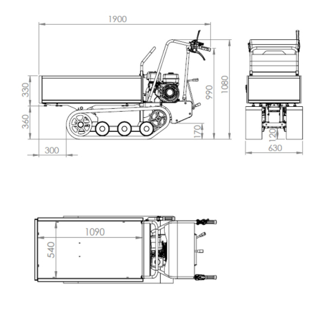 Crawler Trolley Fastverdini Minidumper TM500AM