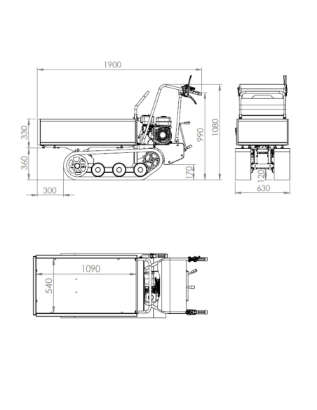 Crawler Trolley Fastverdini Minidumper TM500AM