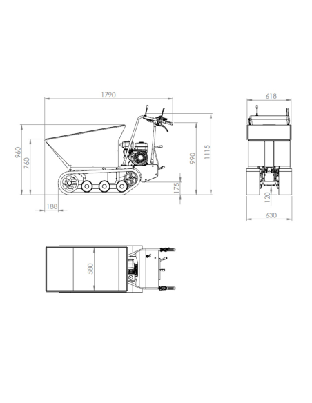 Carrello Cingolato Fastverdini Minidumper tm500DI