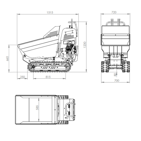 Carrello Cingolato Fastverdini Minidumper IT500H
