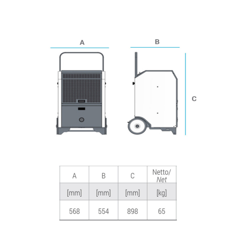 BM2 DR70 Dehumidifier 69,6 l/24h | Manel Service