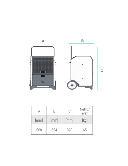 BM2 DR 70 DEUMIDIFICATORE PROFESSIONALE 69,6 l/24h