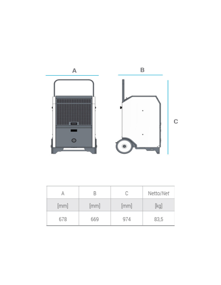 BM2 DR 100 PROFESSIONAL DEHUMIDIFIER 100,8 l/24h