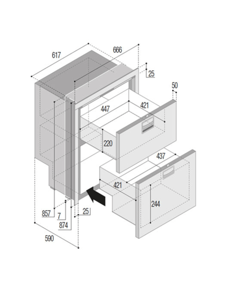 VITRIFRIGO DRW180A Frigorifero/Congelatore 150l