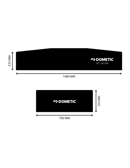 Dometic Inflatable Roof Tent TRT 140 AIR Dimensions when closed