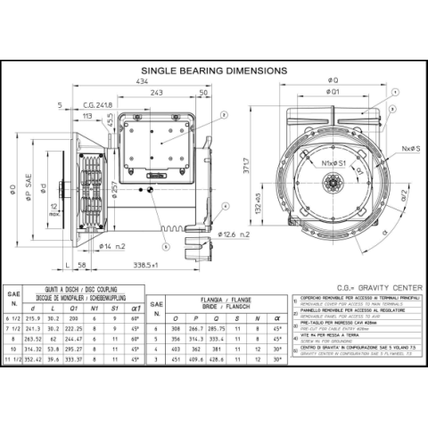MECC HIGH ECP3-1S/4 THREE-PHASE ALTERNATOR AVR
