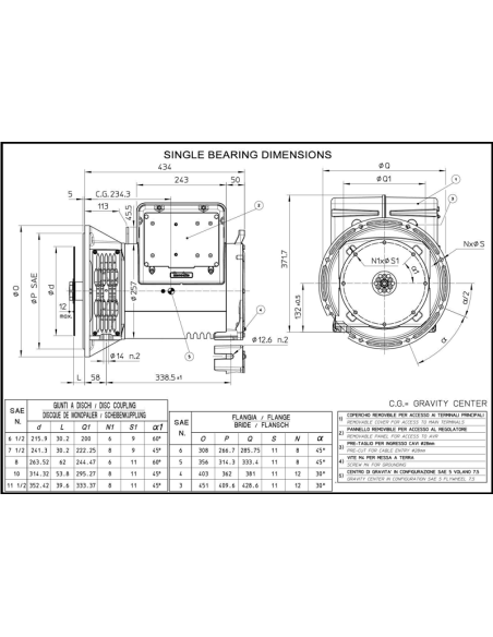 MECC HIGH ECP3-2S/4 THREE-PHASE ALTERNATOR AVR