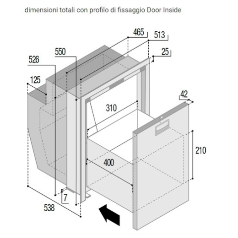VITRIFRIGO DW51 OCX2 DRAWER FRIDGE-FREEZER I