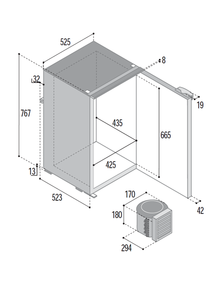 VITRIFRIGO C130L Frigo-Freezer V