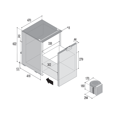 VITRIFRIGO C75DW Casseto Fridge-Freezer V