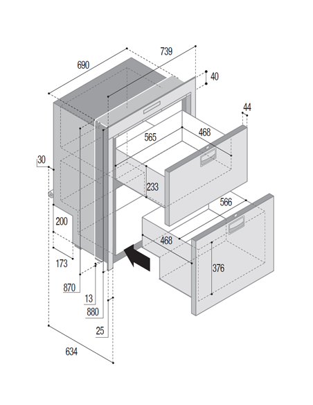 VITRIFRIGO DW210 OCX2 RFX Frigorifero-Frigorifero