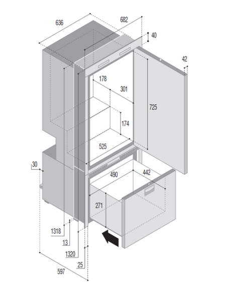 VITRIFRIGO DW250 OCX2 BTX Fridge-freezer