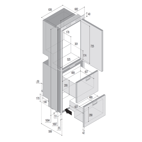 VITRIFRIGO DW360 OCX2 BTX Frigo-Freezer