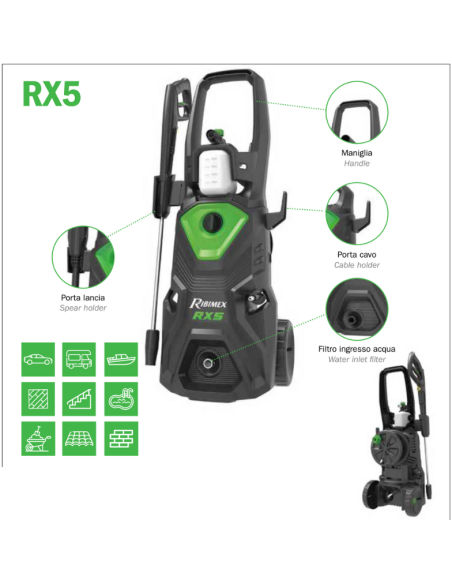 RIBIMEX PRNHP05 Induction pressure washer RX5 2200W 460LT