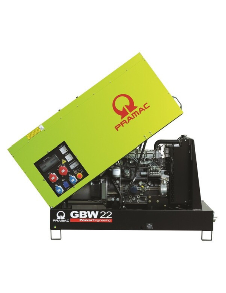 PRAMAC GBW22P Gruppo Elettrogeno MCP Trifase 17.6KW Cofanato con quadro comando manuale