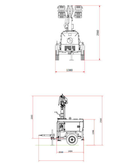 LUXTOWER LUX M11MAX Torre Faro LED 8kVA Traino Lento