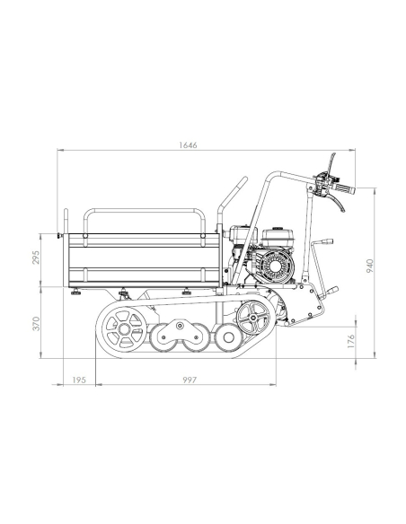 MCH M350 GX MOTOCARRIOLA CINGOLATA CON CASSONE ESTENDIBILE 350 Kg