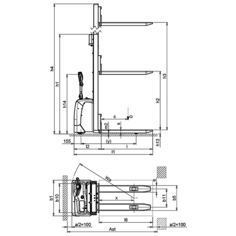 PRAMAC LIFTER GX12-35EVO GEL24V-105Ah Carrello Elevatore Elettrico