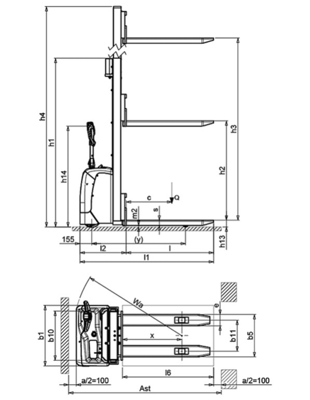 PRAMAC LIFTER GX12-35EVO GEL24V-105Ah Carrello Elevatore Elettrico