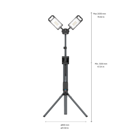 SCANGRIP TOWER 8 CONNECT LED projector 8000 lumens with tripod and 18V/20V batteries