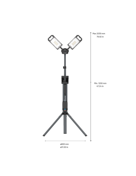 SCANGRIP TOWER 8 CONNECT proiettore LED 8000 lumen con treppiede e batterie 18V/20V