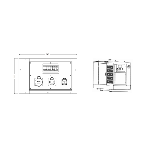32A socket kit panel