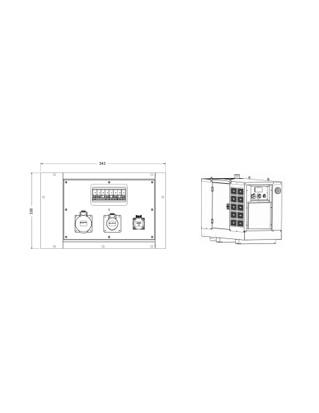 32A socket kit panel