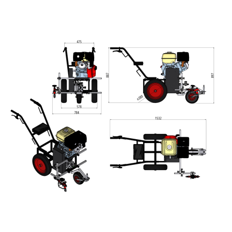 Berizzi GEA 4200 Electric Airless Trolley Line Striper Pump